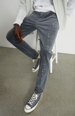 Gray Corduroy Skinny Comfort Stretch Pants image number 2