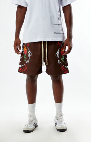 Cyber Roses Mesh Basketball Shorts image number 2
