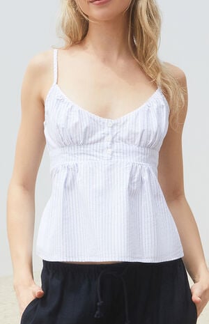 Blue & White Striped Tiffany Tank Top