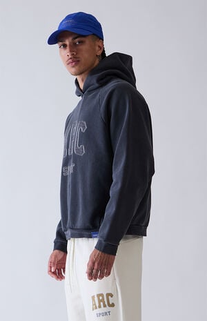 Black Raglan Sport Fleece Hoodie image number 3