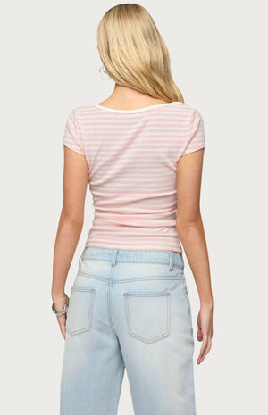 Layered Lacey Striped T-Shirt image number 3