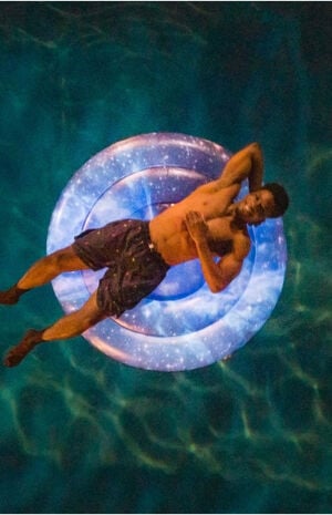 Illuminated LED Jumbo Inflatable Butterfly Nebula Galaxy Island Pool Raft image number 3