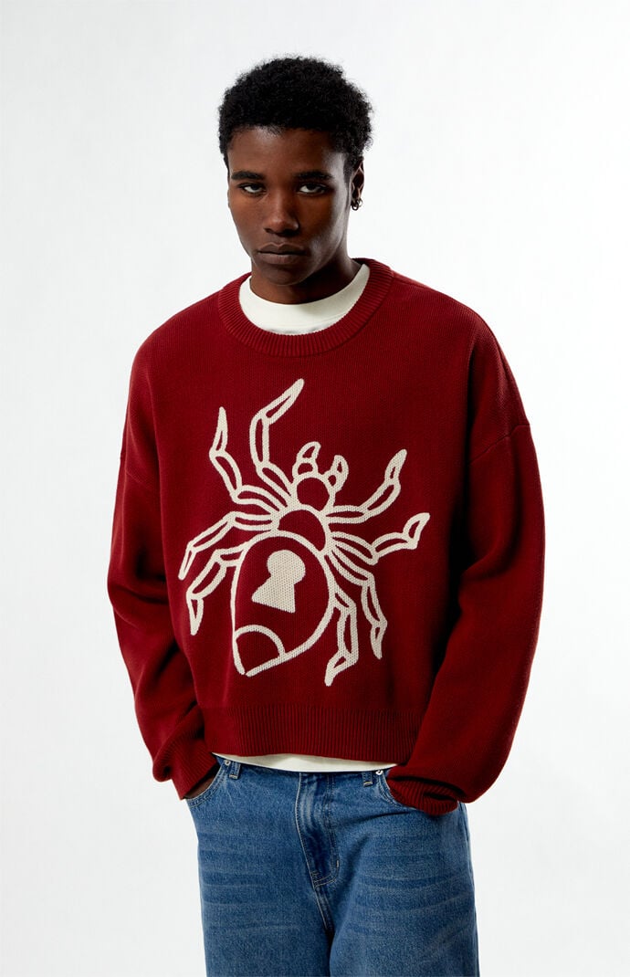 【AMBLER】 With the sun pullover crew neck punching knit Men's Knit Sweater Crewneck Loose Fit Casual Twist Patterned