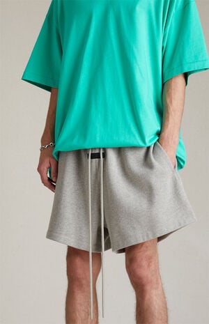 Dark Heather Oatmeal Fleece Running Shorts image number 3