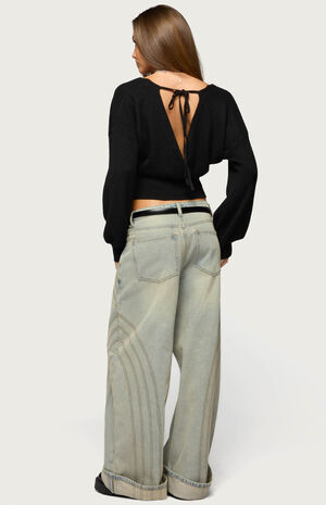 Lillia V Neck Wrap Sweater image number 4