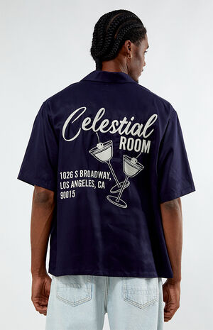 Tencel Embroidered Oversized Camp Shirt image number 3