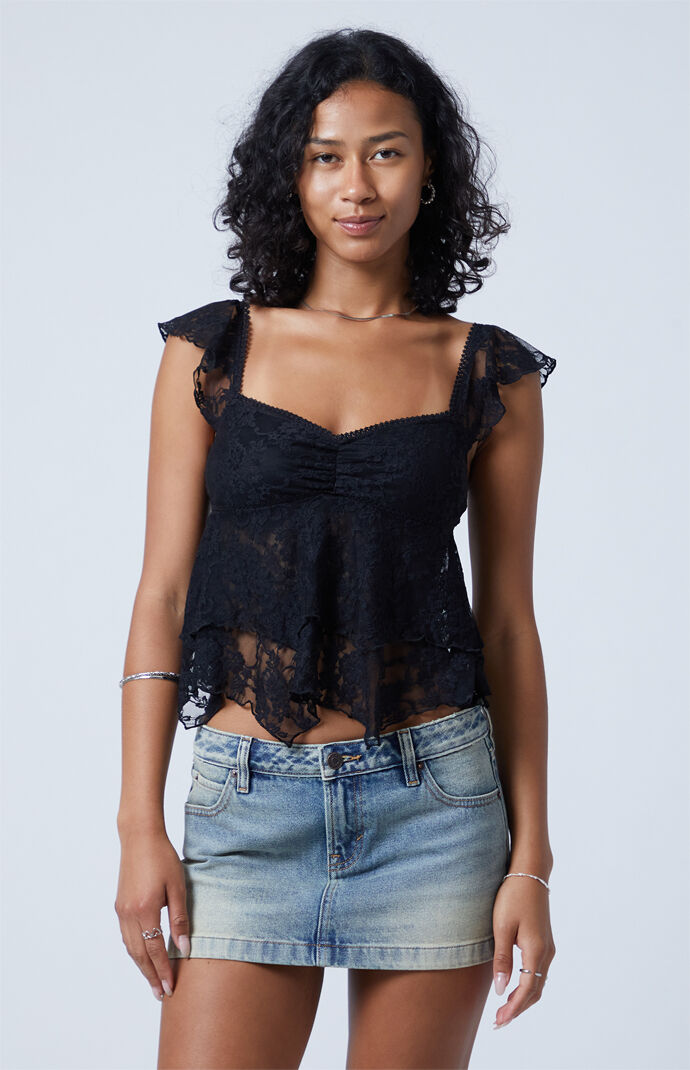 Third Charm Sawyer Lace Babydoll Top | PacSun