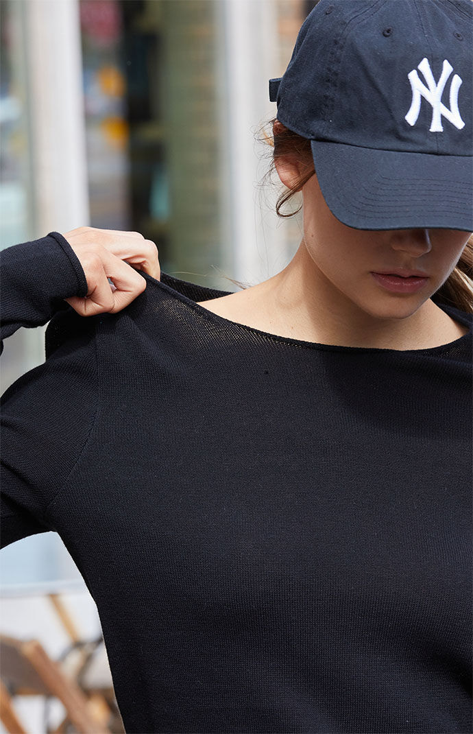 Black bell sleeve sweater cheap
