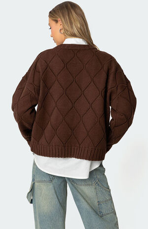 Cass Oversized Textured Knit Sweater image number 4