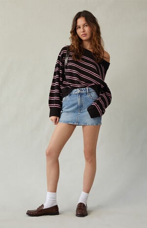 Bella Stretch Medium Indigo Mid Rise Denim Mini Skirt