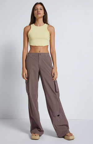 Brown Low Rise Puddle Pants image number 1