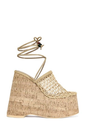 Women's Venne Nude Platform Wedge Wrap Around Sandals image number 1