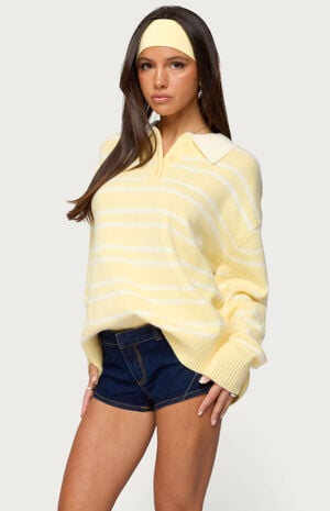 Rilynn Striped Polo Sweater image number 2