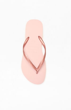 Women's Pink Slim Flip Flop Sandals image number 5