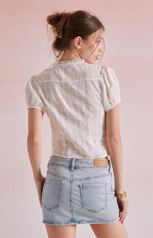 Gabbie Lace Up Short Sleeve Top image number 3