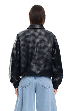 Kenny Faux Leather Bomber Jacket image number 3