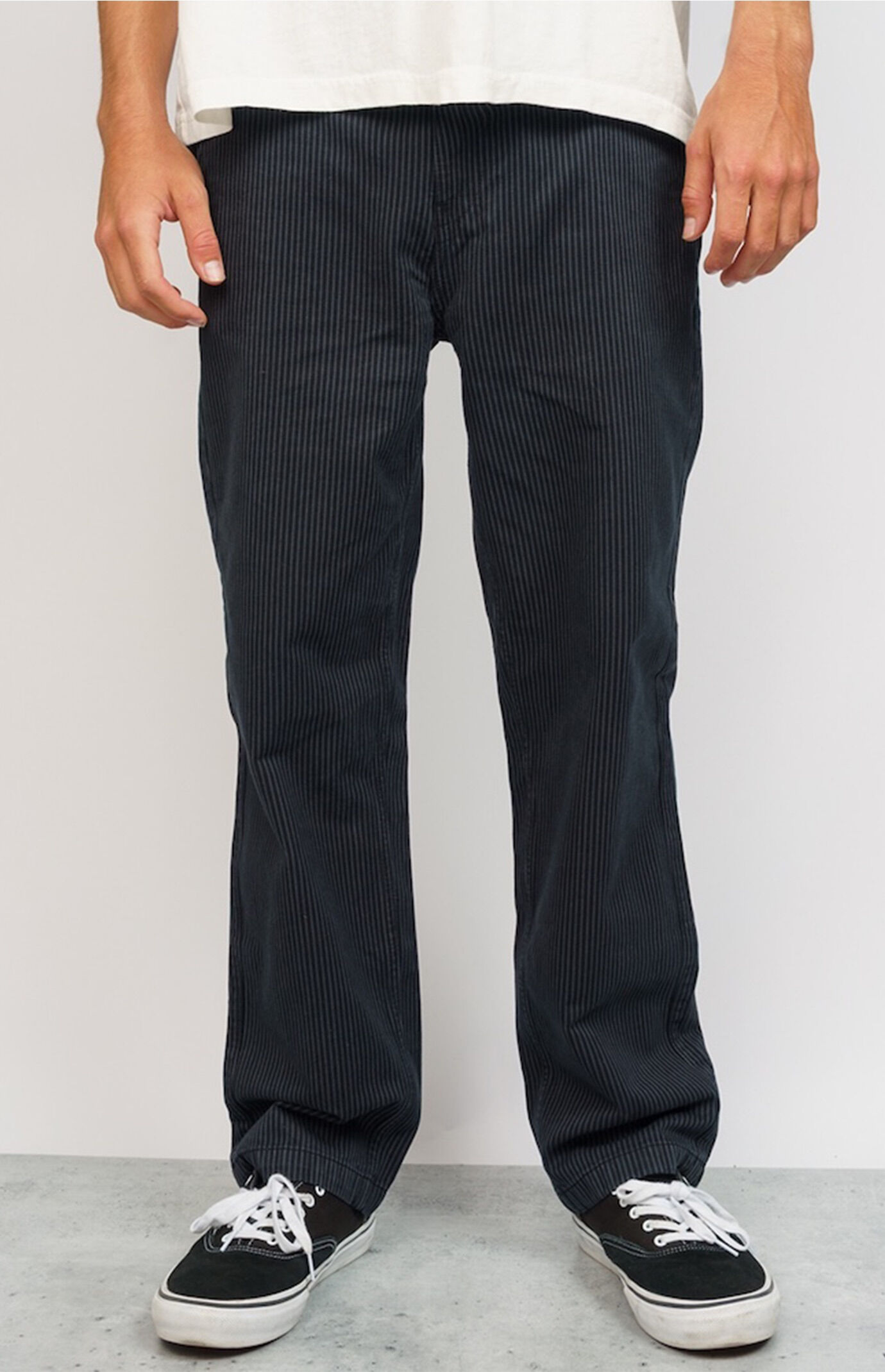 LOST Slacker Black Pinstripe Pants