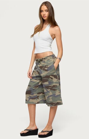 Camo Rush Oversized Bermuda Shorts image number 4