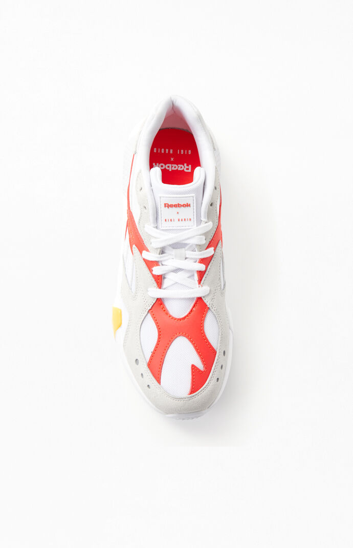 x Gigi Hadid White & Pink Aztrek Double Sneakers