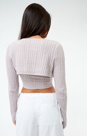 Cable Knit Bolero Sweater image number 4
