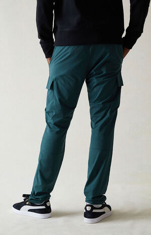 Stretch Dark Green Slim Cargo Pants image number 5