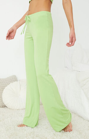 Mint Green High-Waisted Flare Pants by NOCTURNE