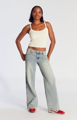 Casey Tint Low Rise Baggy Jeans Medium Indigo Wash
