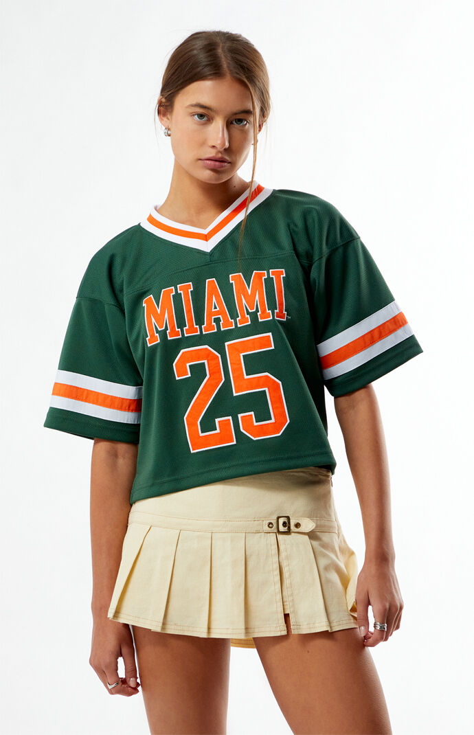 HYPE & VICE Miami Hurricanes Cropped Football Jersey | Pacsun