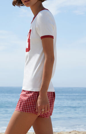 White Hailie 23 Ringer T-Shirt image number 3