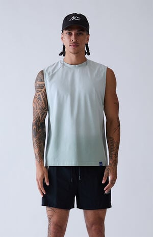 Blue Vintage Wash Form Muscle T-Shirt image number 2