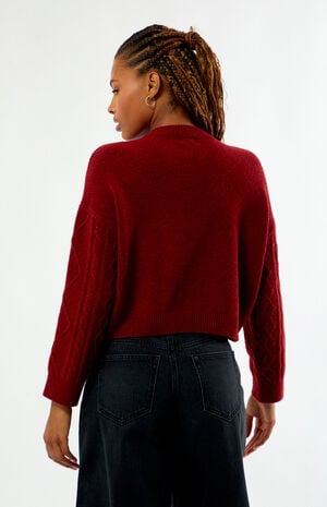 Cable Knit Cozy Crew Neck Sweater image number 3