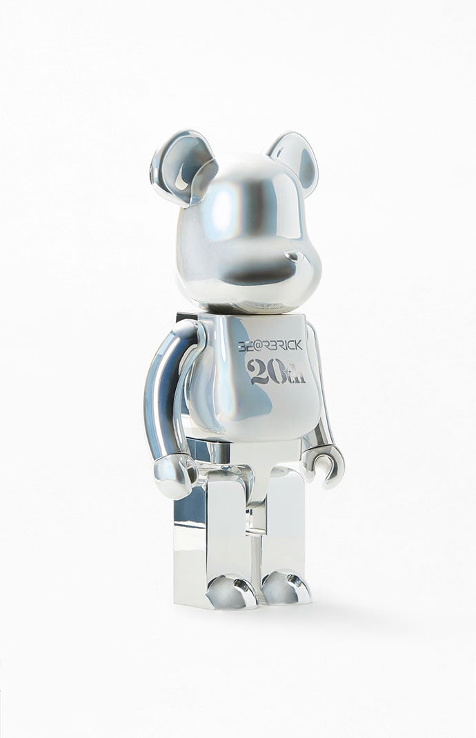 Bearbrick 20th Anniversary Chrome 1000% Figure | PacSun