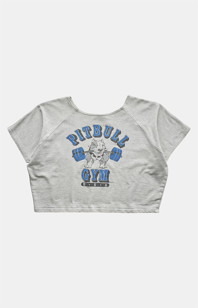 PS VINTAGE 80s Pitbull Gym Cropped Graphic Top