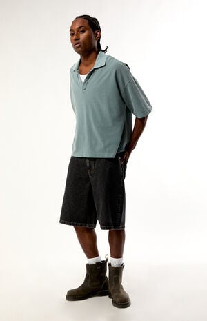 Blue Solid Polo Shirt image number 5