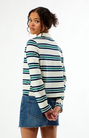 Megan Striped Long Sleeve Polo Shirt image number 3