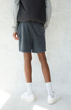 Black Vintage Wash Fleece Drawstring Volley Shorts Black Vintage Wash Fleece Drawstring Volley Shorts image number null