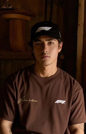 x Pacsun Black Austin Podium Snapback Hat image number 1