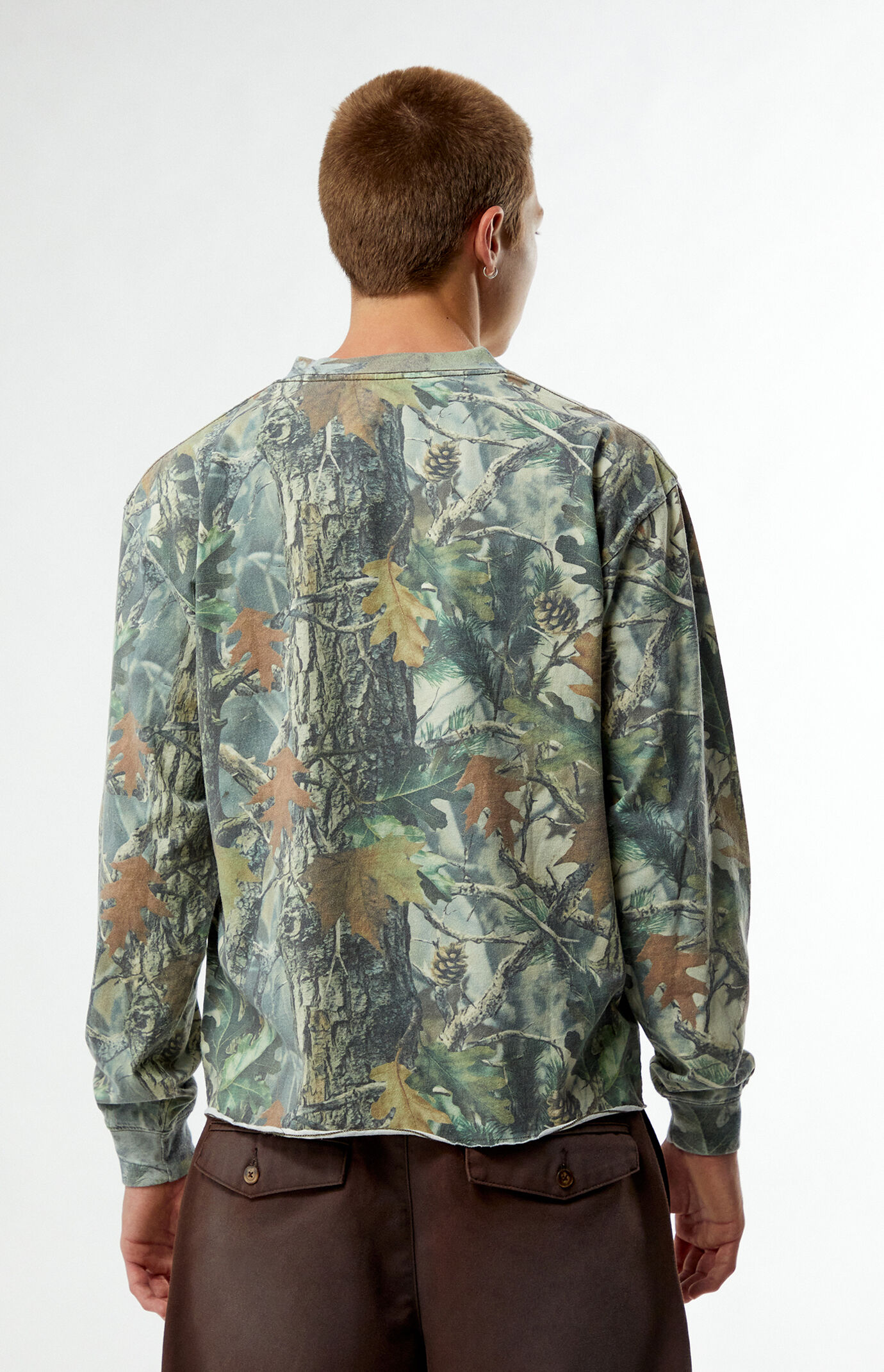 Pacsun Camo Cropped Long Sleeve T-Shirt