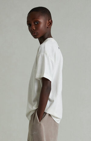 Kids Ivory Classic Embroidered Short Sleeve T-Shirt image number 3