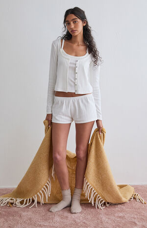 Pointelle Pajama Cardigan image number 5