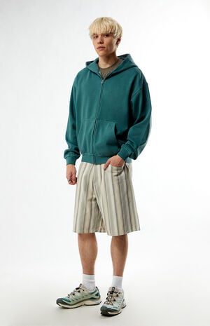 Pacsun Green Vintage Washed Full Zip Hoodie | PacSun