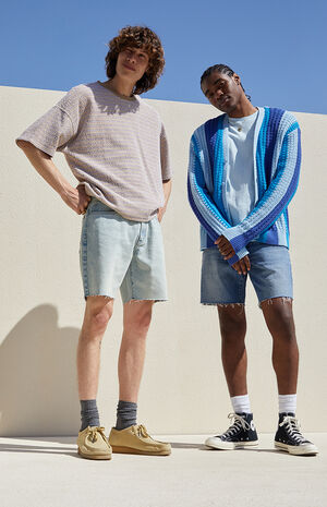 Eco Light Blue Cut Off Denim Shorts image number 2