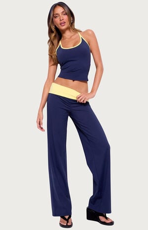 Dayna Contrast Foldover Straight Leg Pants image number 5