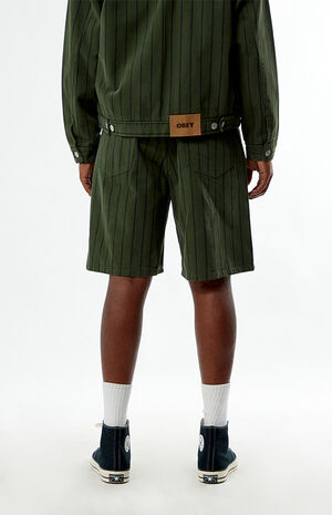 Striped Baggy Denim Shorts image number 4