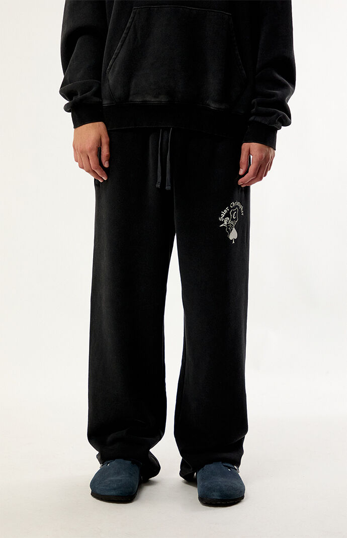 SAINT CHRISTOPHER Cherub Crest Wide Leg Sweatpants
