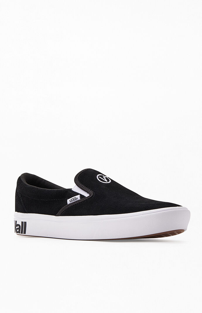 white slip on vans pacsun