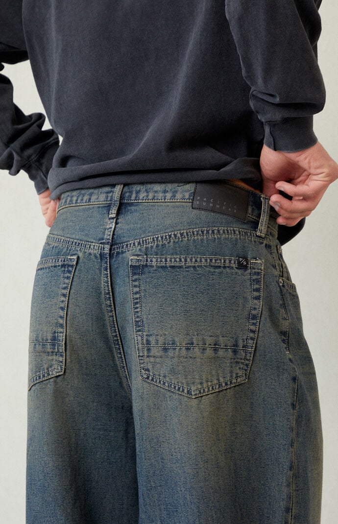 Pacsun Ryder Ultra Baggy Jeans Dark Blue Tinted