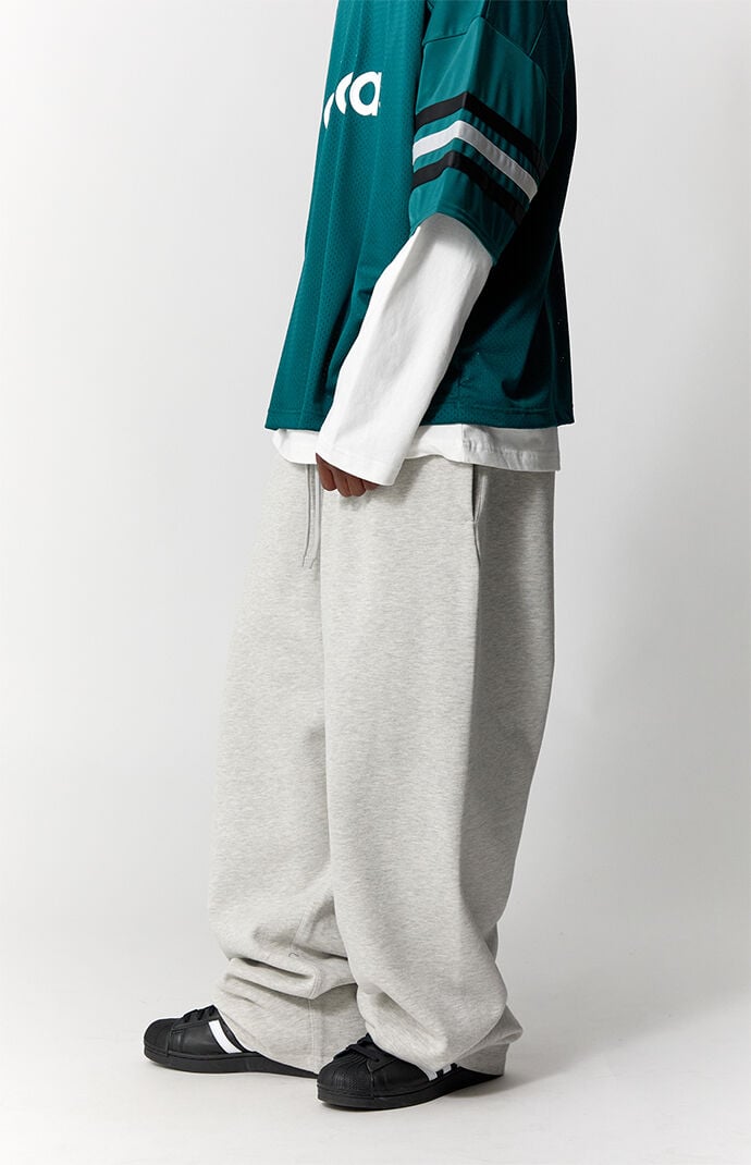 Pacsun Heather Gray Fleece Extreme Baggy Sweatpants