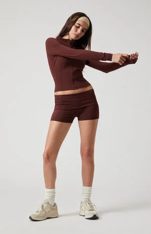 PAC WHISPER Active Low Rise Fold-Over Micro Biker Shorts image number 6