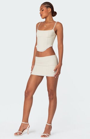 Thora Woven Lace Up Corset Top image number 4